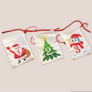 Advent Calendar linen bags with garland rope USED ONCE